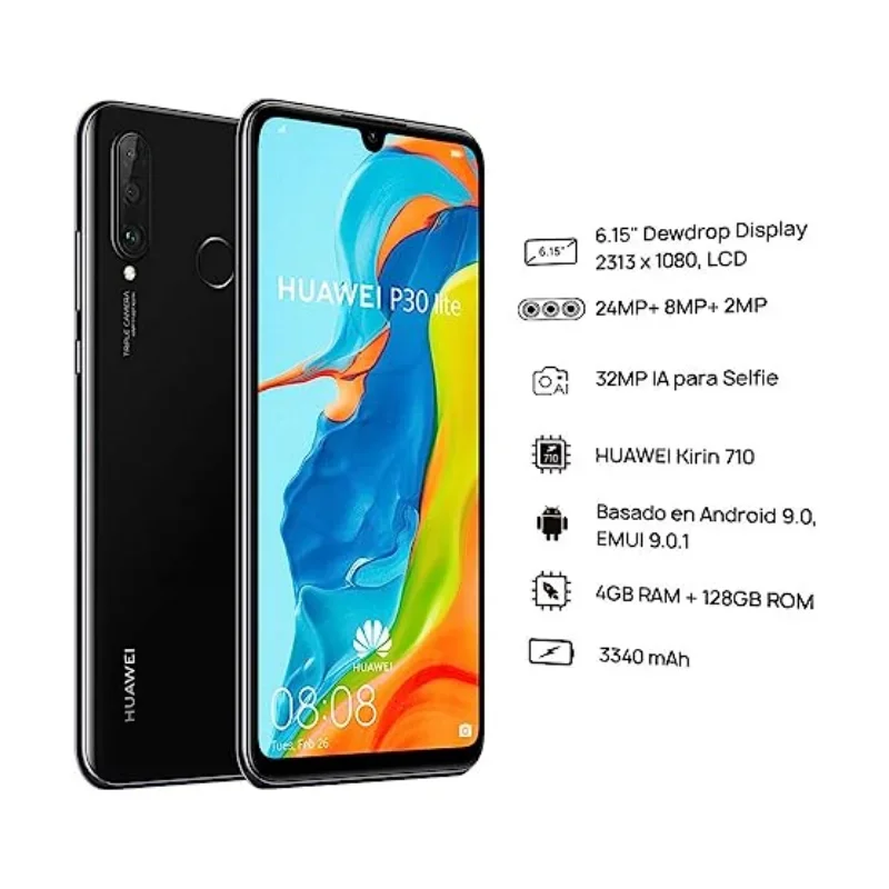 HUAWEI P30 Lite Smartphone Android Phone 6.15 inch 128GB ROM 6GB RAM 48MP+32MP Cell phone Google Play Unlocked Mobile phones