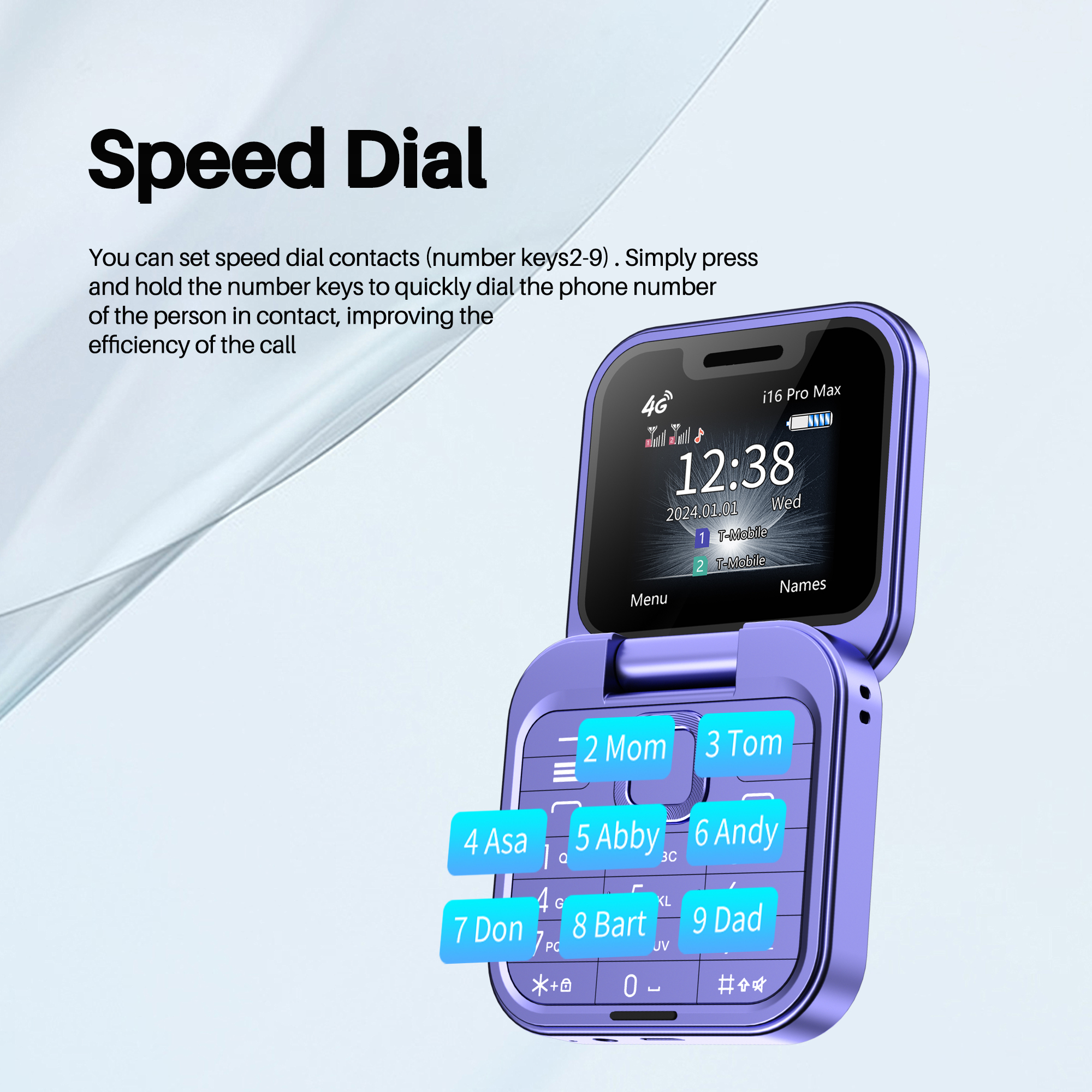 NEW SERVO i16 Pro 4G LTE Mini Folding Mobile Phone 2 SIM Standby Speed Dial Blacklist Call Recording Torch Cute Flip Cellphones