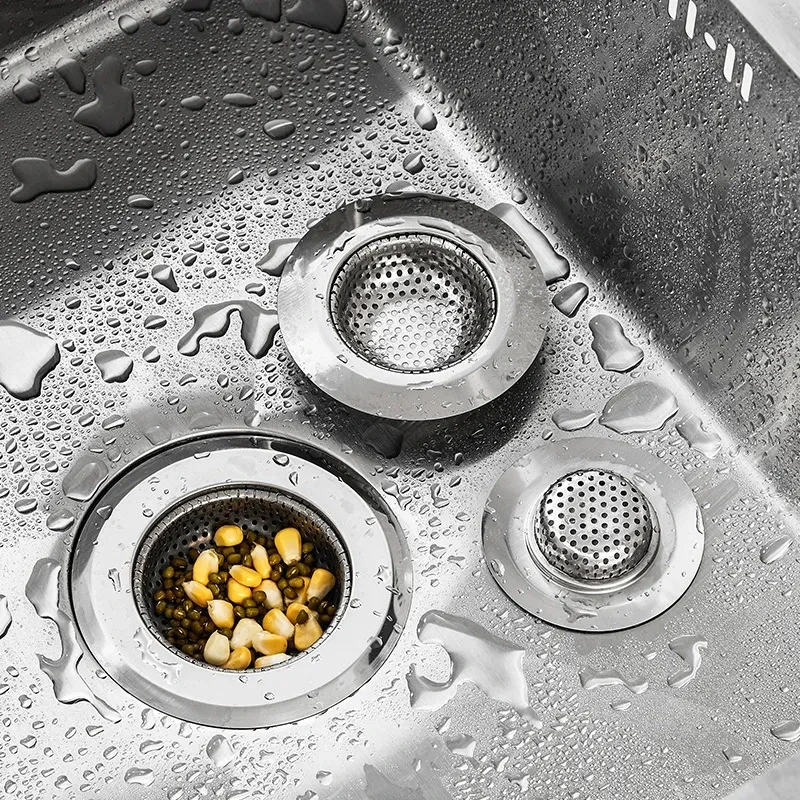 Anti Clog Sink Strainer สีดําพร้อมท่อระบายน้ํากรองผมทําความสะอาดสแตนเลส Waste Catcher ห้องครัวอุปกรณ์ห้องน้ํา