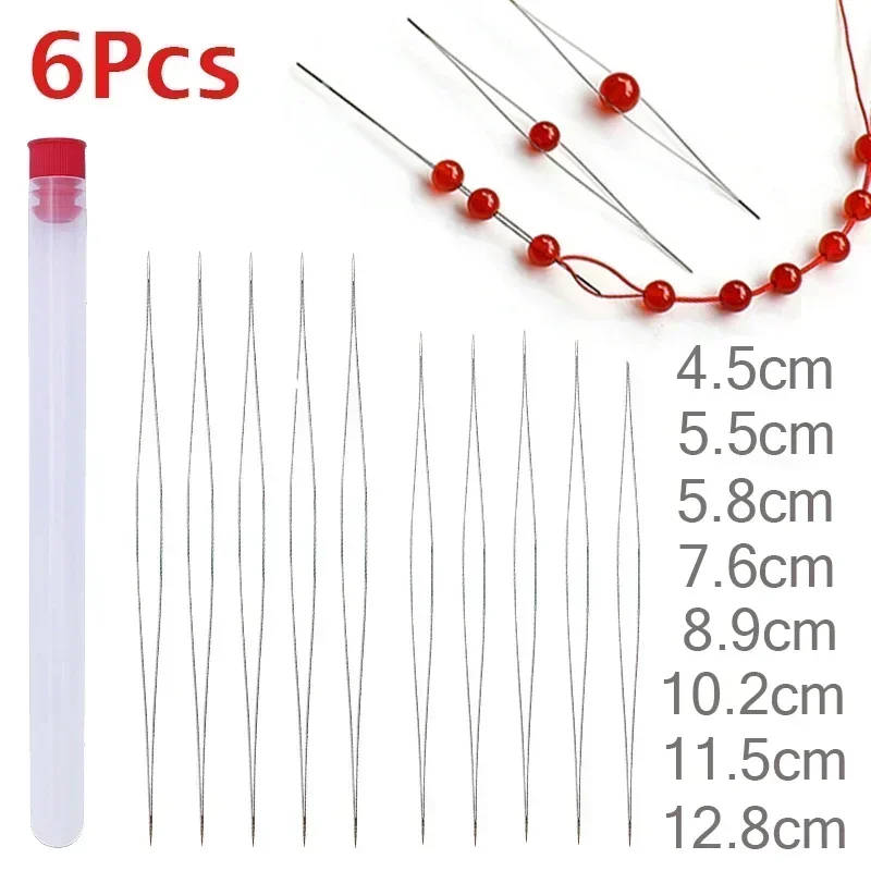 New Beading Needles Seed Beads Needles Big Eye DIY Beaded Needles Collapsible Beading Pins Open Needles for Jewelry Making Tool