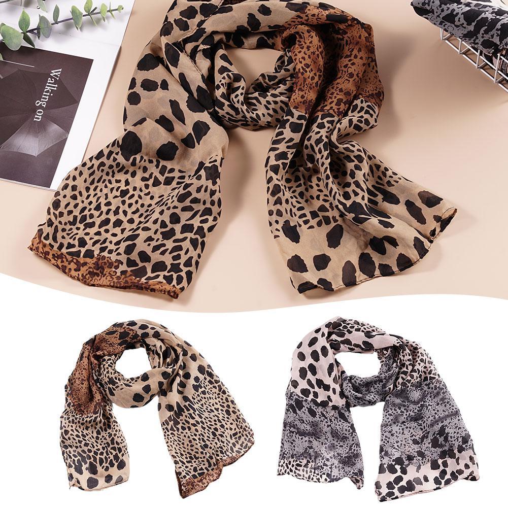 Bufanda de gasa con estampado de leopardo para mujer, chales largos y suaves, de alta gama, multifunción, para invierno, regalo de fiesta, novedad