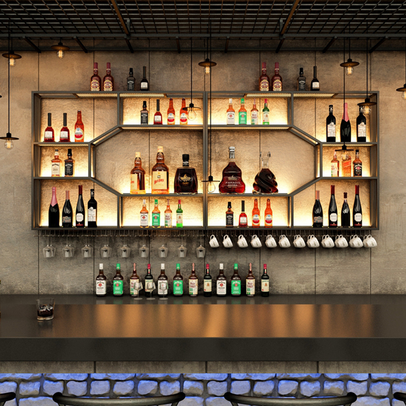 Vitrina con acento ligero, estante de escaparate, gabinetes nórdicos para bebidas y Alcohol, entretenimiento para vino, muebles de Bar Vitrinenschrank de vidrio