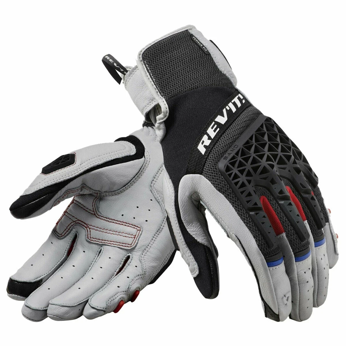Revit Sand 4 Genuine Leather Mesh Textile Gloves Motorcycle Motocross Racing Touch Screen