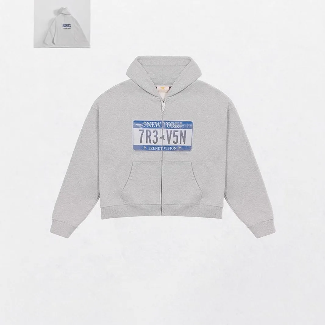 Cross border europeu e americano e-commerce masculino impresso zíper moletom de manga comprida pulôver com capuz jaqueta retro rua t