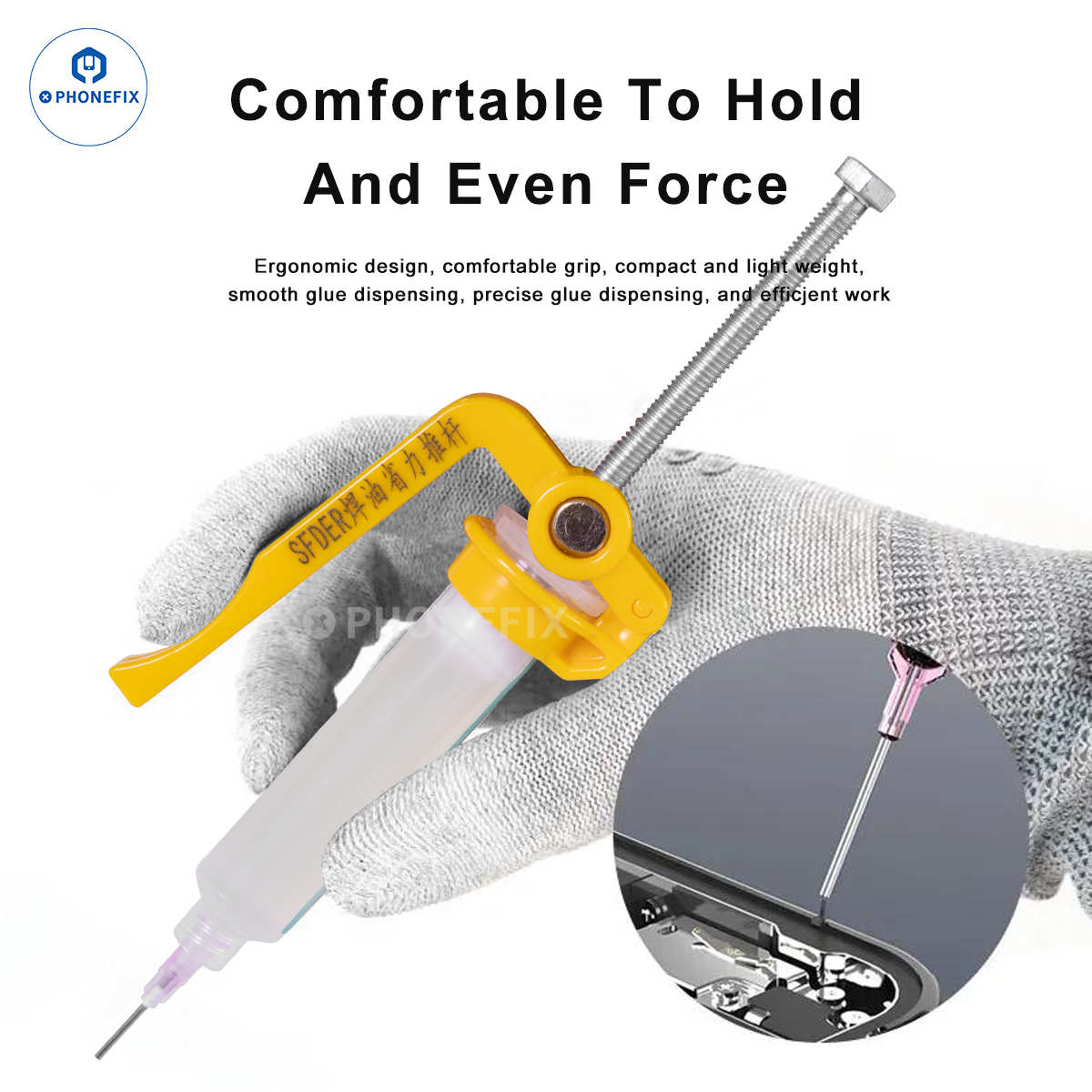 Phonefix Solder Paste Dispenser Manual Extruder Booster  Welding Green Oil Glue Rod Boosters Discharge Oil Propulsion Tool