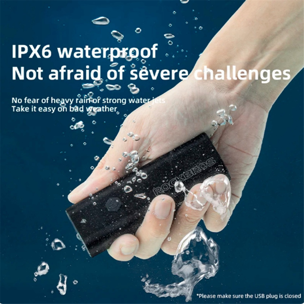 ROCKBROS-USB充電式自転車ヘッドライト、サイクリングヘッドライト、超高輝度懐中電灯、自転車ヘッドライト、800lm