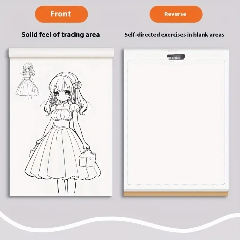 Anime Character Line Art Drawing Book for Beginners - 48 Pages of Simple Hand-Drawn Outlines for Tracing & Practice Painting