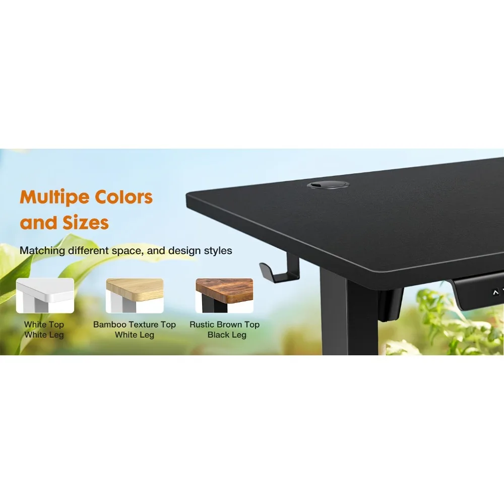 48inches Standing Desk Adjustable Height Electric Sit Stand Up Desk, Gaming Desk Ergonomic Workstation For Home Office, 4 Colors