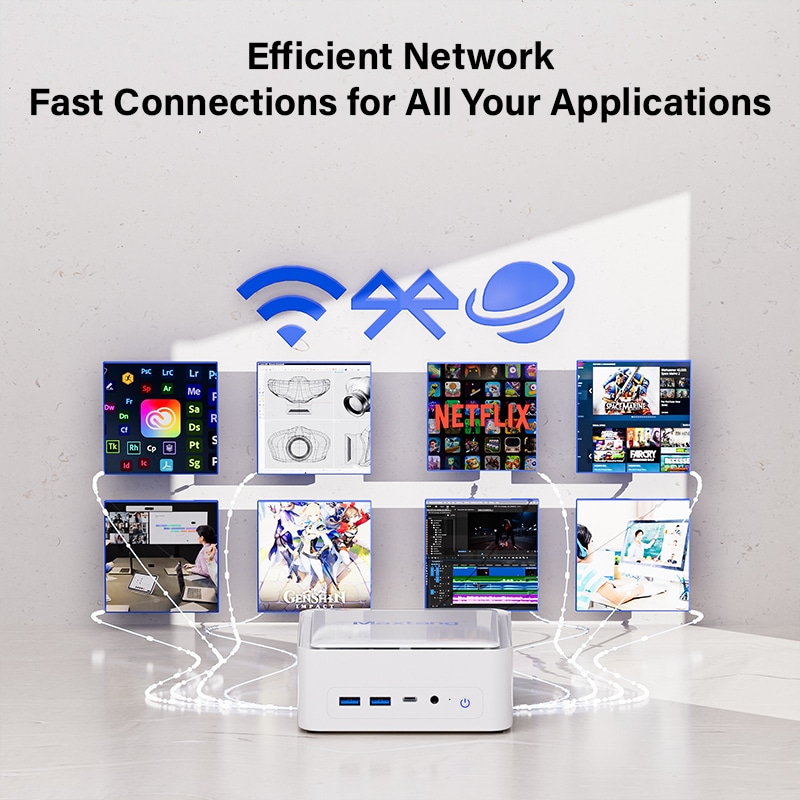 Compute Mini PC Ryzen R5 6600H R9 6900HX Prozessor DDR5 RAM M.2 2280 SSD 8 Kerne 4,9 GHz Gamer Mini PC Windows 11 mit WIFI6 BT5.2