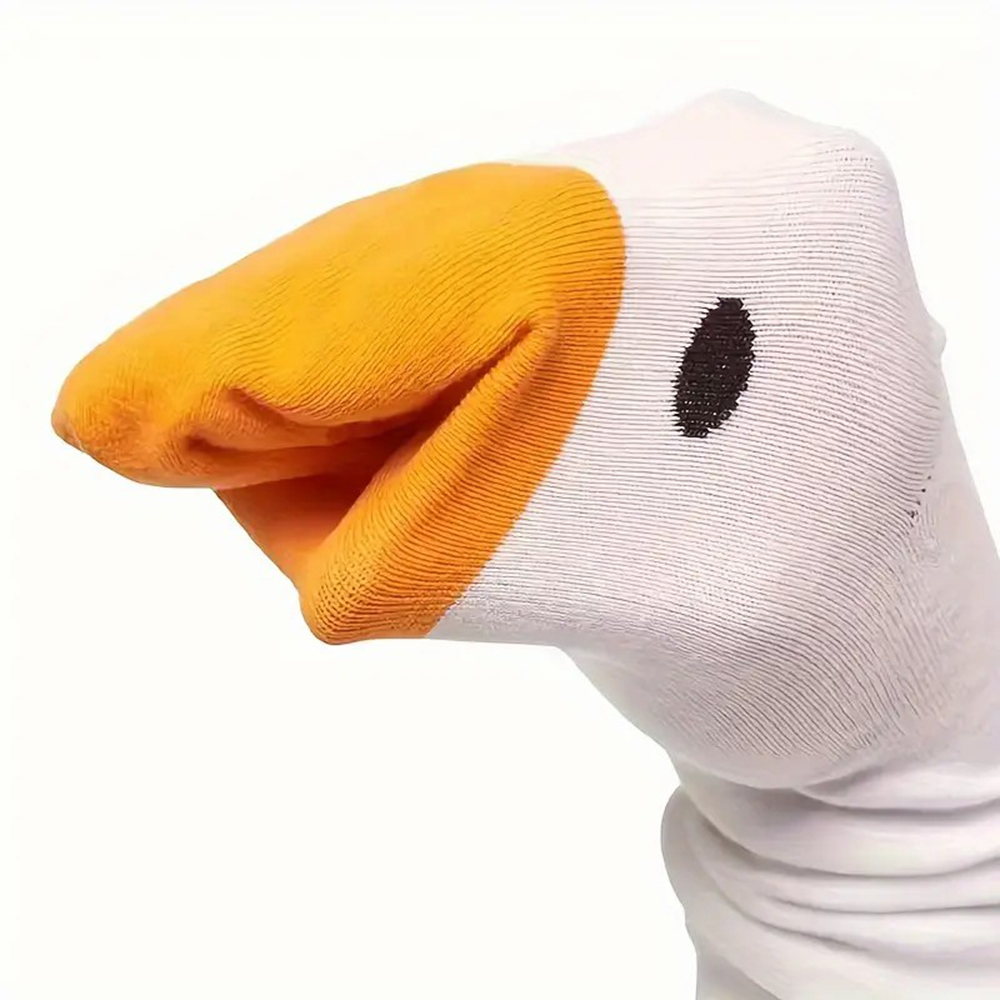 1/6 paia di calzini da donna in cartone animato alla moda e versatili dal design carino divertente oca traspirante morbido e confortevole calzini casual da donna 