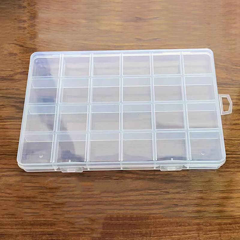 24-raster met sleuf kralen anti-string raster plastic opbergdoos sieraden classificatie onderdelen divisie doos sieraden doos organisator