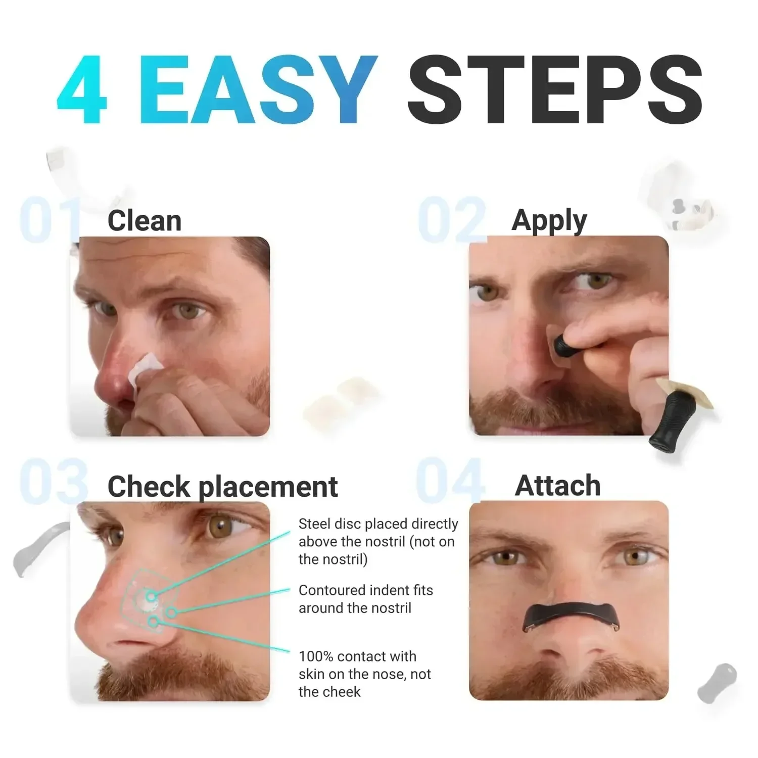 100pcs Magnetic Nasal Breathing Dilator Breathing Dilator Exercise Nostril Breathing Supplement Patch Exercise Nasal Patch