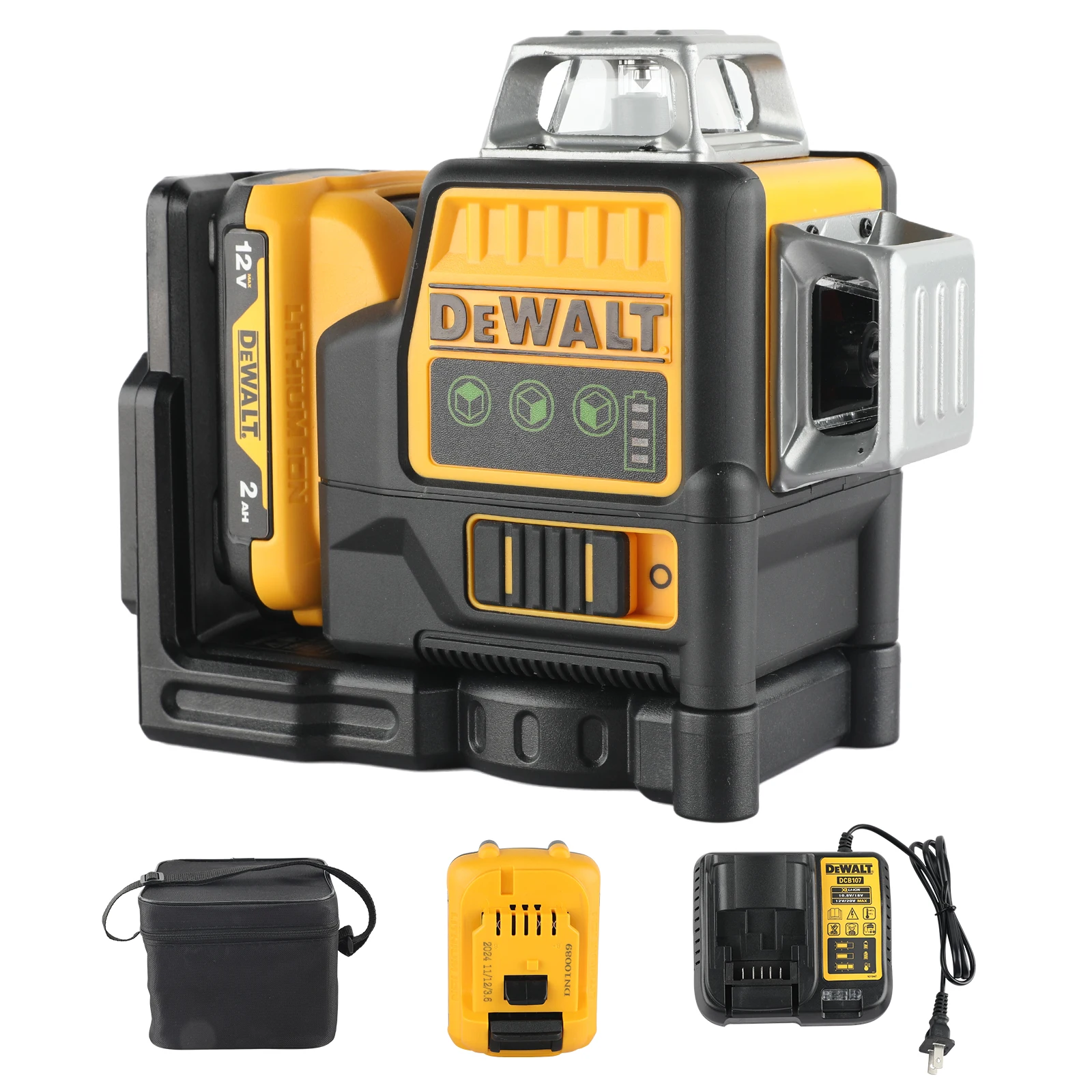 Dewalt DW089LG 3 Sides*360 Degree Vertical 12V Lithium Battery 12 Lines Laser Level 360 Horizontal Green Meter  2026 NEW Dewalt
