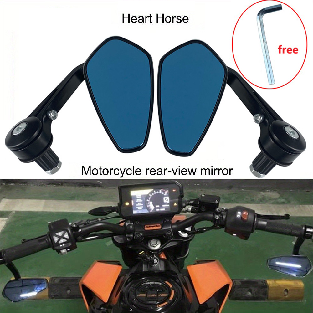 Motorrad-Lenkerendspiegel, 7/8 Zoll, 22 mm, seitliche Rückspiegel, individuelle rauchblaue Linse für Ducati, BMW, Honda, Suzuki, Kawasaki