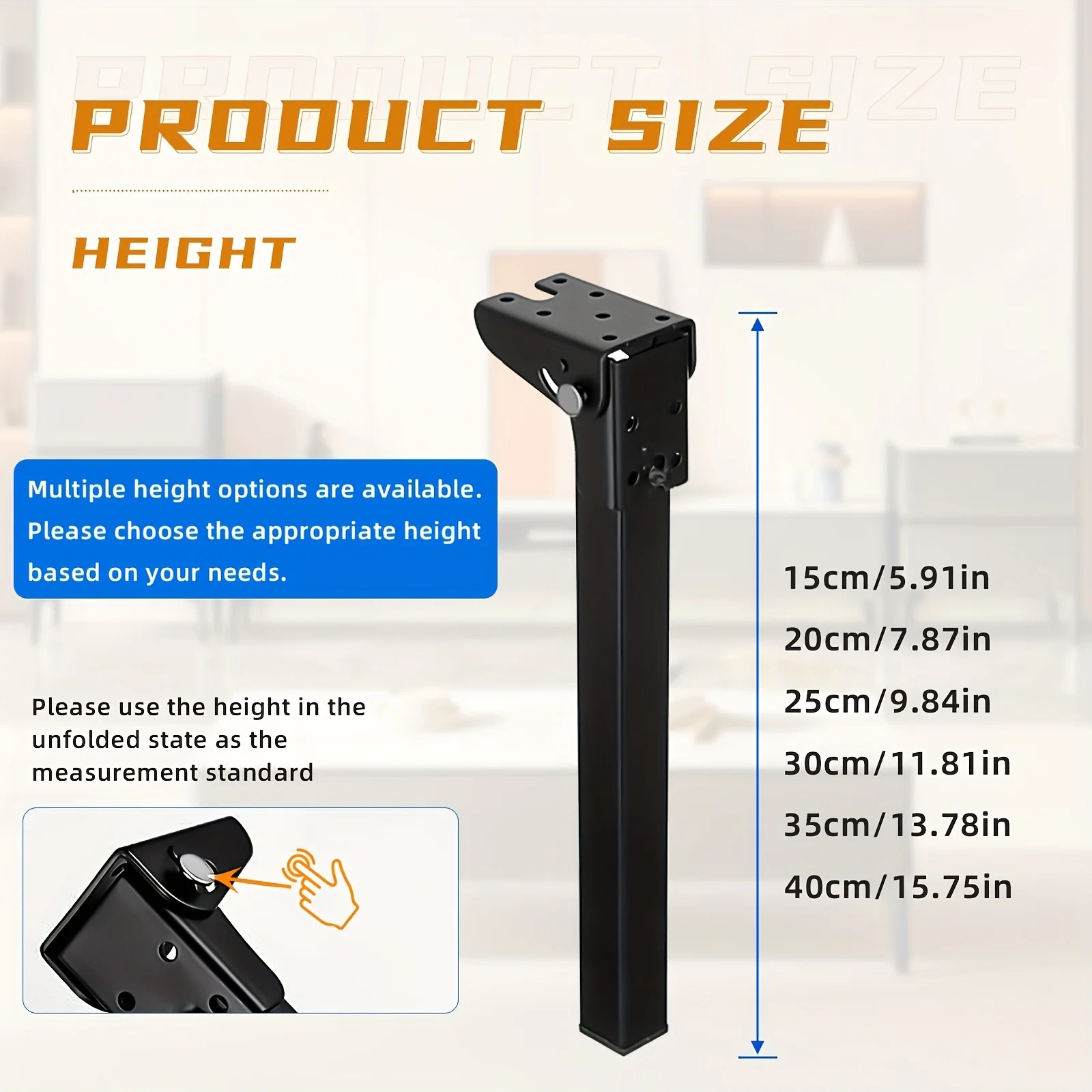 Patas de mesa plegables de metal resistentes seleccionables, repuesto versátil para computadora portátil, mesas de café y acampada, tamaño 4 Uds.