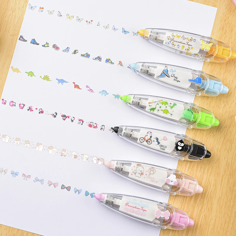 かわいい DIY パターン装飾デザイン修正テープ 1 個 - 日記や学用品の装飾に最適