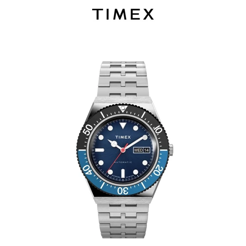 TIMEX 自動ブランドメンズ腕時計高級レジャー多機能腕時計男性用カレンダースチールストリップ腕時計