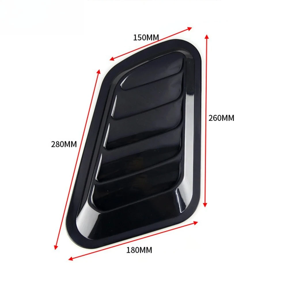 Capa universal para capô de carro, fibra de carbono, entrada de ar, ventilação, 2 peças, acessórios de estilo, decoração externa para fácil instalação
