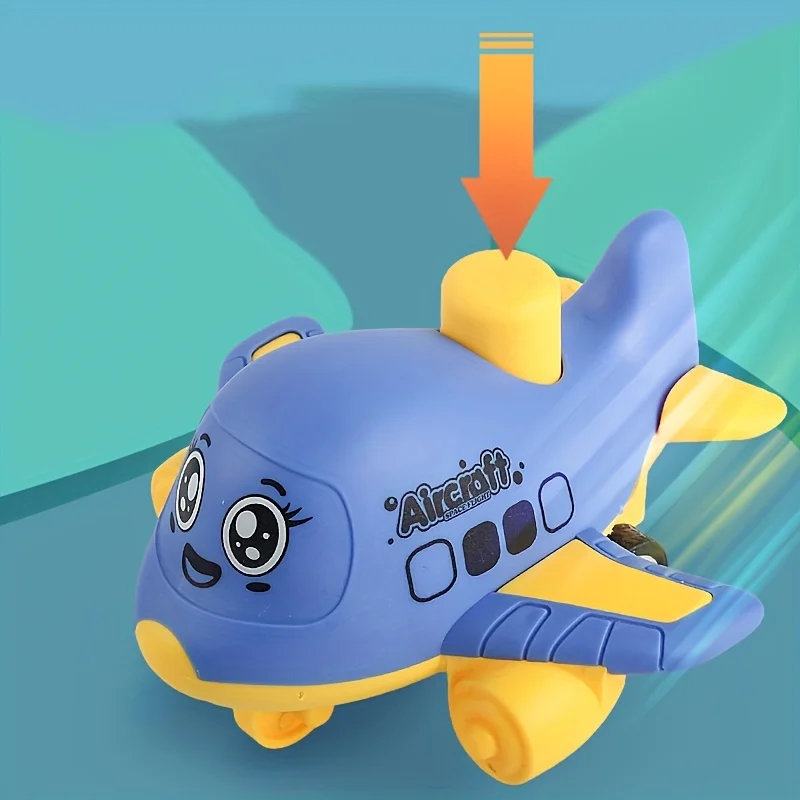 Pequeño avión de inercia para niños, juguetes educativos para niños, juguetes en miniatura, juguete de inercia de juguete de avión de dibujos animados para niños