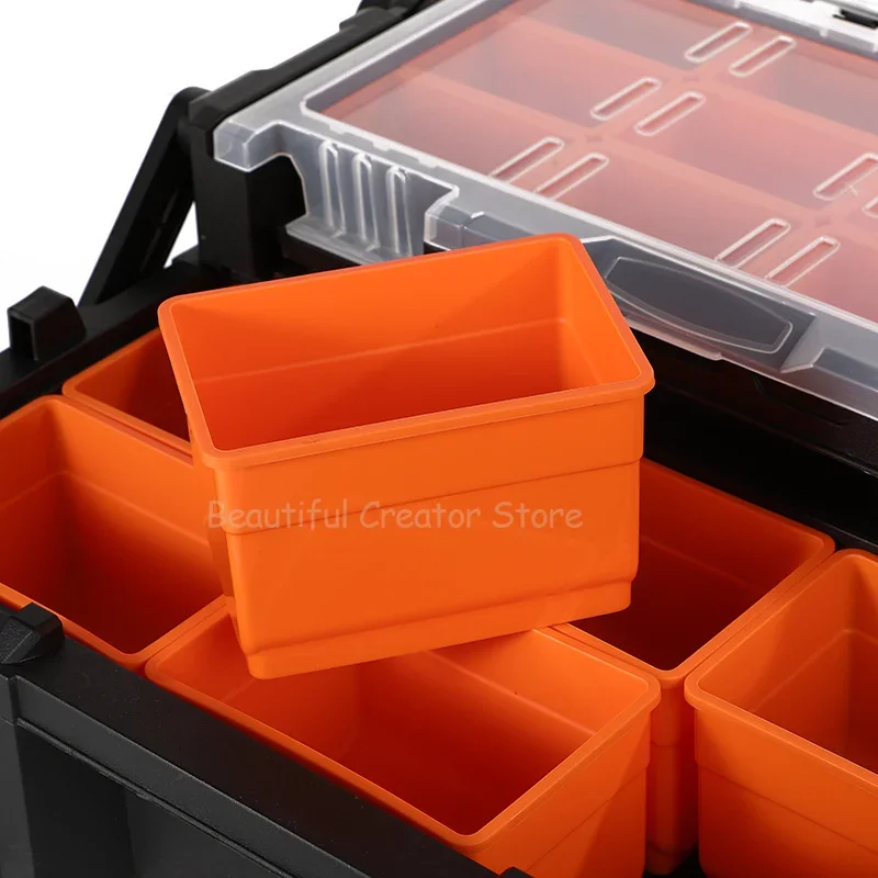 Portable Tool Box Parts Storage Box Hardware Screws Organizer Box Multi-grid Tool Case Plastic Tool Arrangement Box