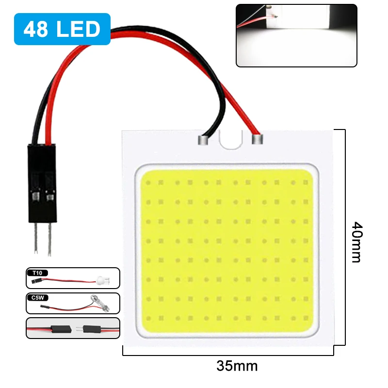 1 Chiếc Ô Tô Bóng Đèn LED T10 W5W C5W C10W Festoon LED 31/36/39/42Mm COB 12V 7000K Nội Thất Ô Tô Dome Đọc Thân Cây Đèn