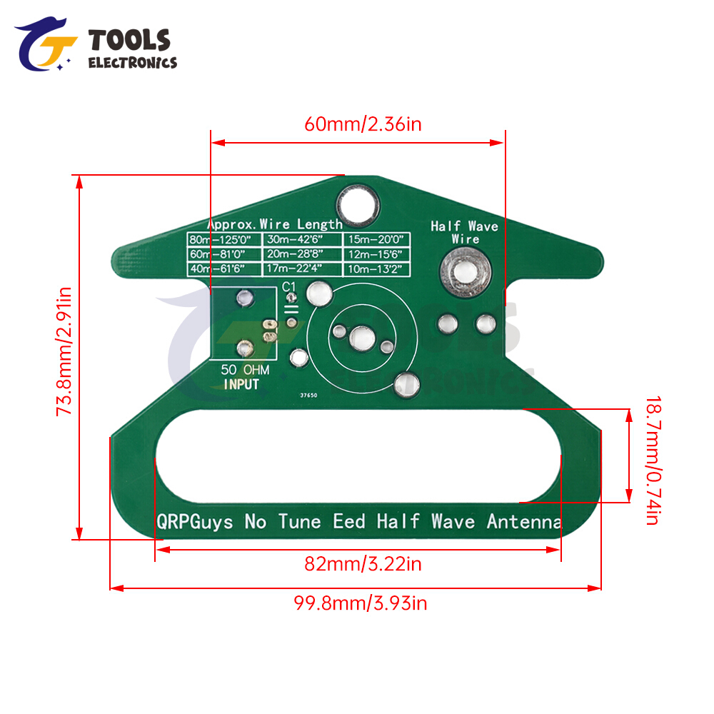 Portable No Tune End Fed Half Wave Antenna Module Single Band 80m-10m End Fed Half Wave Linear Antenna