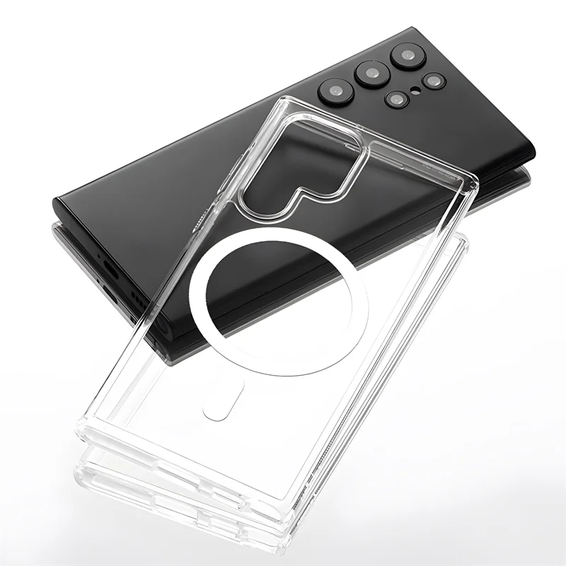 TPU für Magsafe magnetisches kabelloses Laden transparentes Gehäuse für Samsung Galaxy S24 S23 S22 Ultra Plus stoß feste Silikon hülle
