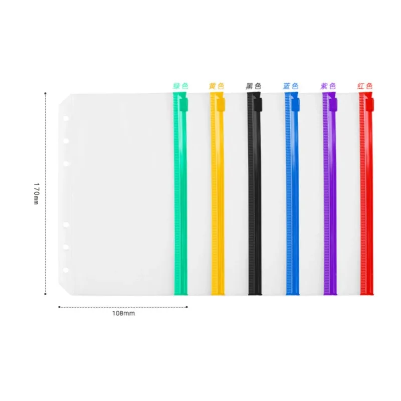 ノートブック用6穴バインダー,ポケットケース,防水,着色,PVC,十分な葉,予算,ラップホルダー,a5/a6