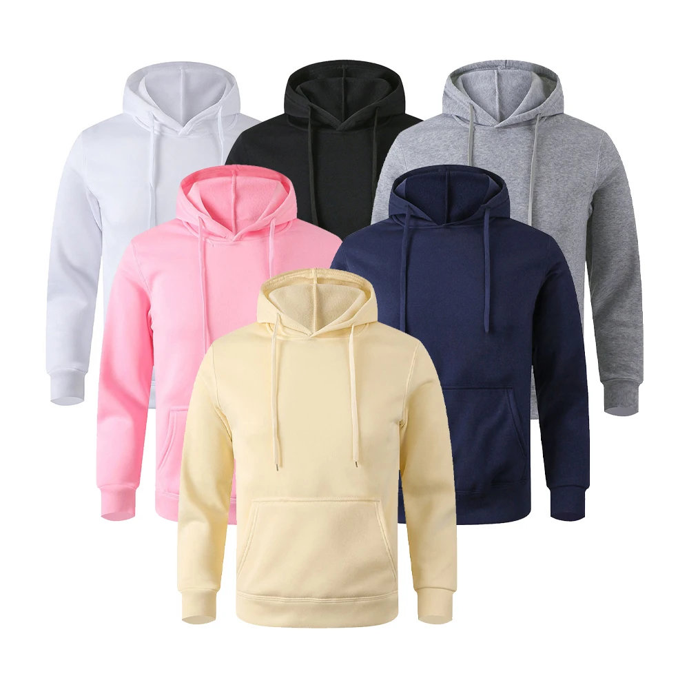 Sudadera cálida para hombre y mujer, ropa informal de Color sólido, jerséis deportivos, sudaderas con capucha con bolsillo para Fitness, multicolor