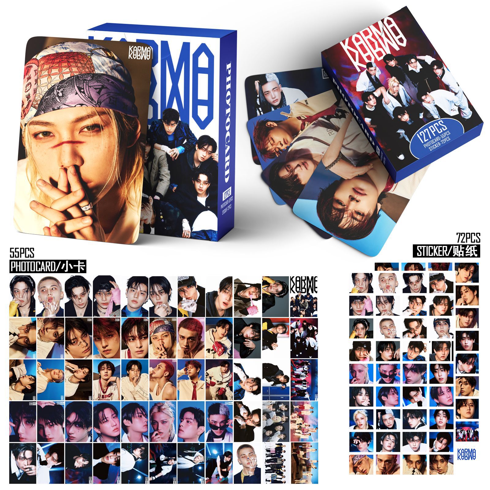 127 Pçs/set Kpop KARMA Hop Lomo Cartão Adesivos Cartões Postais Photocard Para Fãs Coleção Presentes
