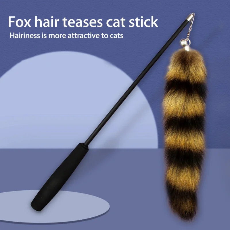 ตลกสัตว์เลี้ยงแมว Stick Fox ผมเปลี่ยนหัวความเหนียวดี Feather Stick ของเล่นแมว