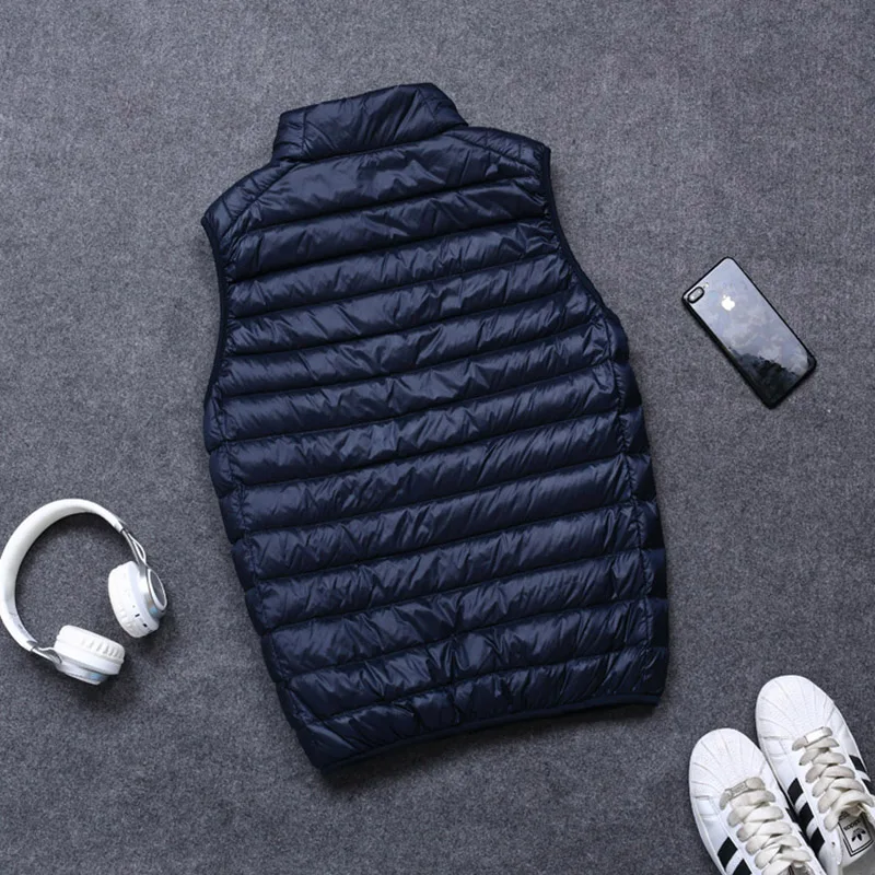 Schinteon 90% Weiße Ente Unten Männer Weste Gielt Casual Weste Frühling Herbst Licht Unten Jacke Männlichen