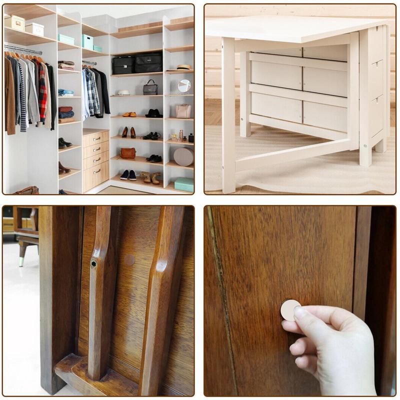 54 uds/hoja de tornillos negros, tornillos blancos, cubierta de plástico gris para gabinete, pegatinas adhesivas para cubierta de tornillo de gabinete