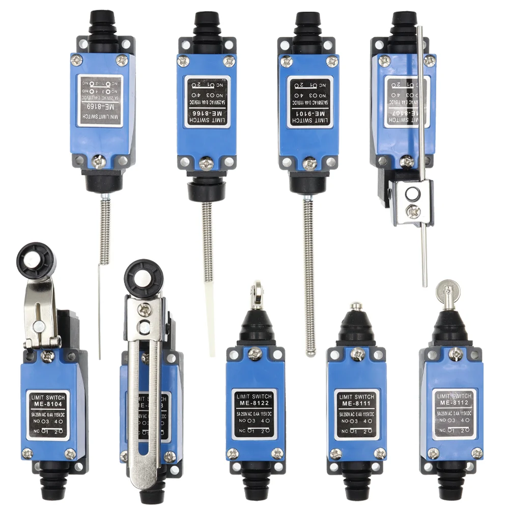 ME-8104 ME-8107 ME-8108 ME-8111 ME-8112 ME-8166 -8169 Interruptor de límite brazo de palanca de rodillo ajustable giratorio interruptor de viaje AC250V NO NC