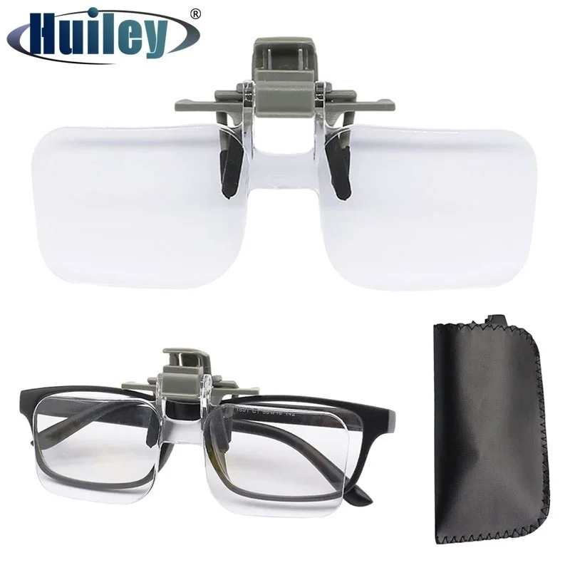 Lupa de lectura 2X con Clip, gafas acrílicas, lupa, lupas bordadas ligeras, manualidades de costura, ayudas para la visión