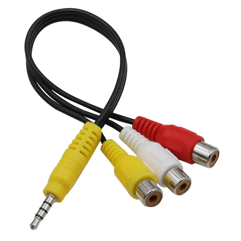 3.5MM Jack 3 Cáp RCA Video Thành Phần AV Cáp Cho TCL Tivi Đỏ Trắng Và Nữ Màu Vàng