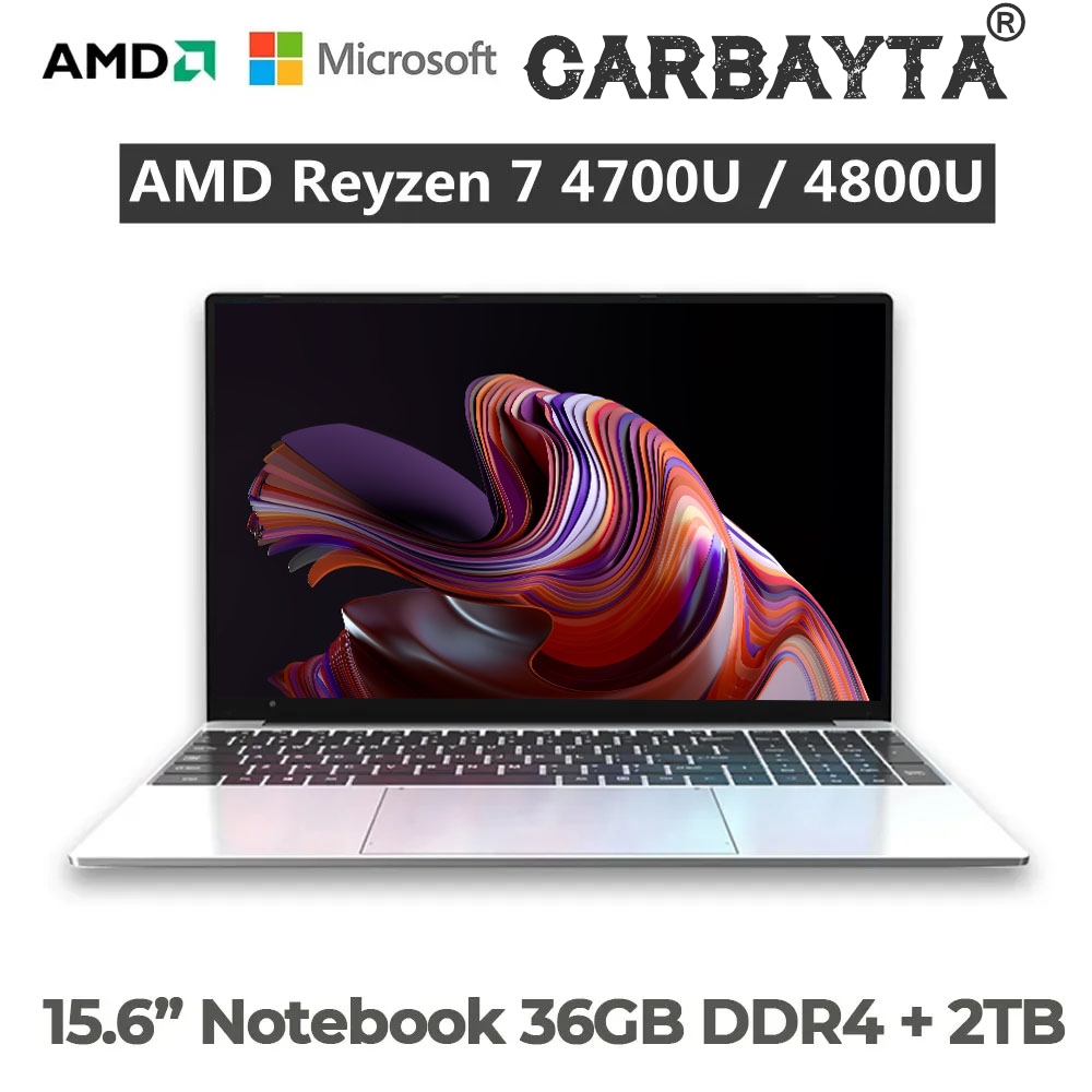 Ordenadores portátiles Ultrabook AMD Ryzen 7 4700U 4800U, 15,6 pulgadas, Teclado retroiluminado, 32GB, DDR4, 2TB, desbloqueo por huella dactilar, Windows 10
