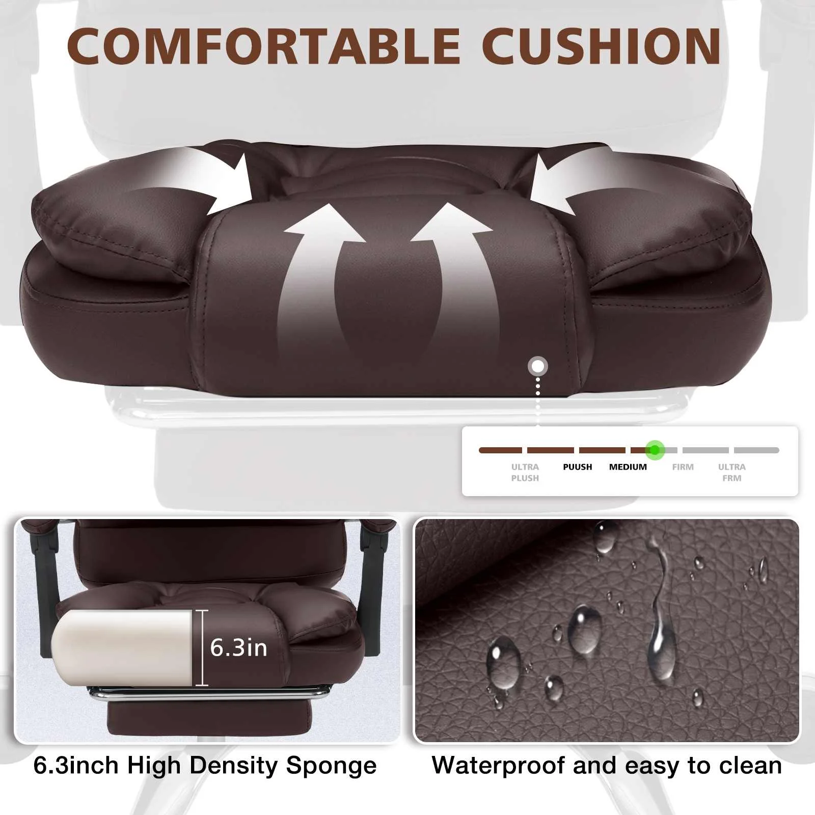 Executive office chair Ergonomic High Back Cushion Lumbar Back Support Computer Chairs with Footrest