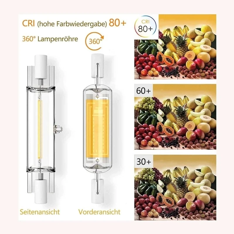 R7S LED COB Bulb Light 78mm 118mm Glass Tube High Power AC110V 220V Home Replace Halogen Lamp