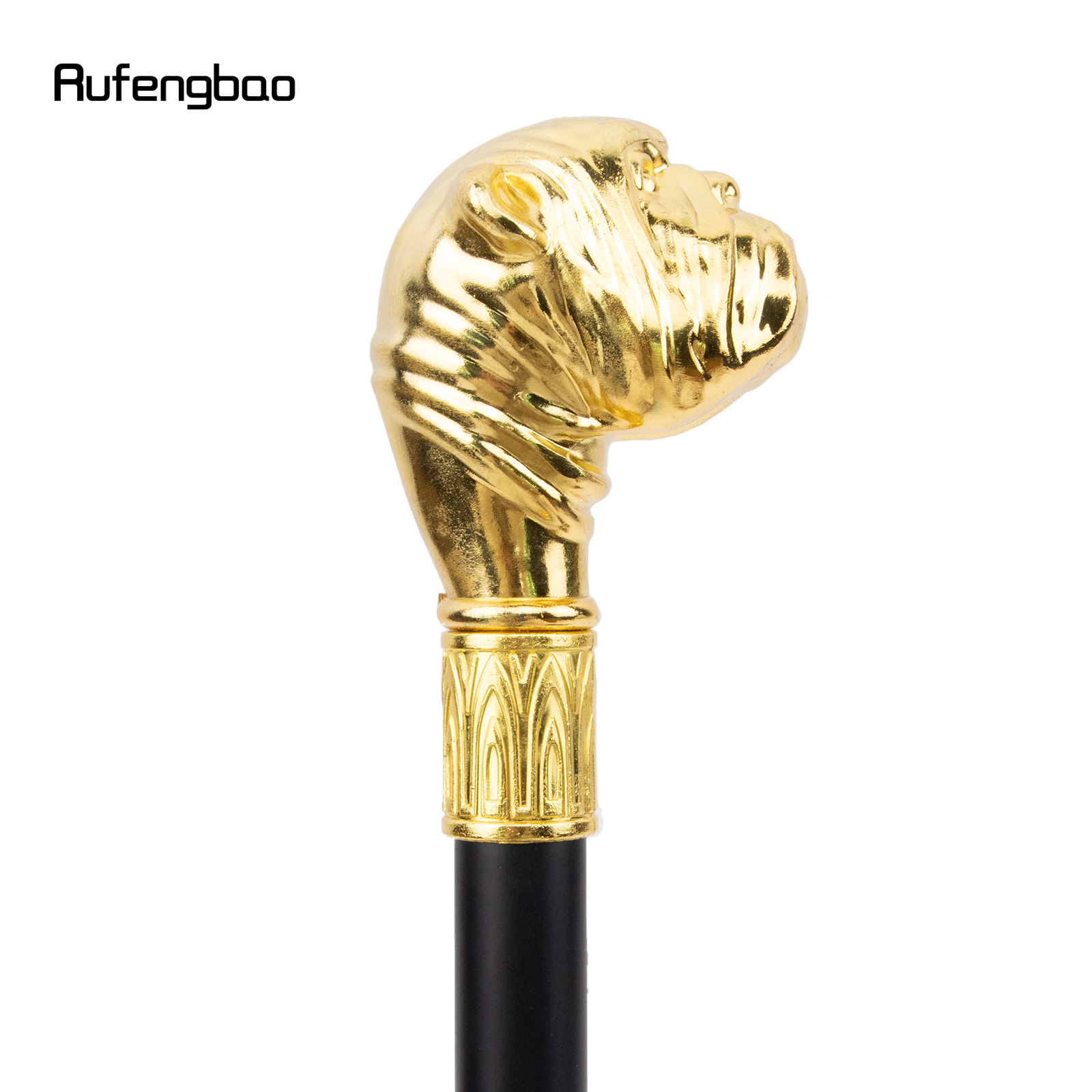 Vara de Luxo com Prato Escondido, Prato de Bastão de Cachorro, Coroa de Cosplay, Moda Autodefesa, Cão Dourado, 93cm