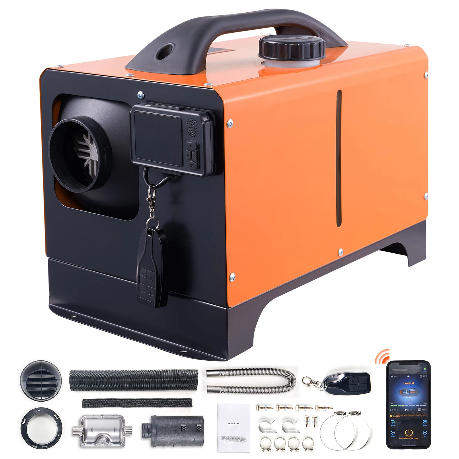 SucceBuy Riscaldatore d'aria diesel 5/8KW 12V Riscaldatore per auto tutto in uno con telecomando Riscaldatore diesel per parcheggio per auto camion RV Barca Van