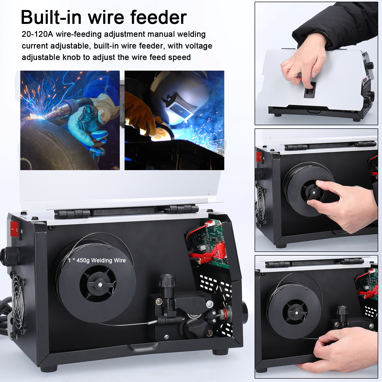 2 In 1 MIG MMA Welding Machine IGBT DC Inverter Welder Automatic Wire Feeding Contact Welding Non-Gas Gas-Shielded Arc Welder