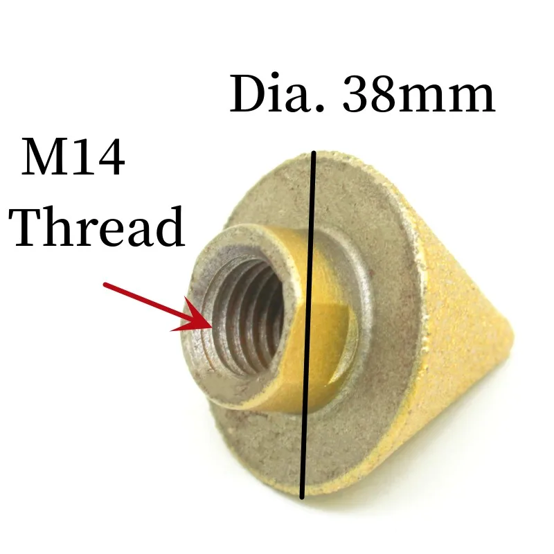 M14 เพชร Chamfer Router Bits Dia 38 มม.เครื่องตัดกระเบื้องหินอ่อนคอนกรีตรูก่ออิฐเจาะ Crowns เครื่องมือก่อสร้าง