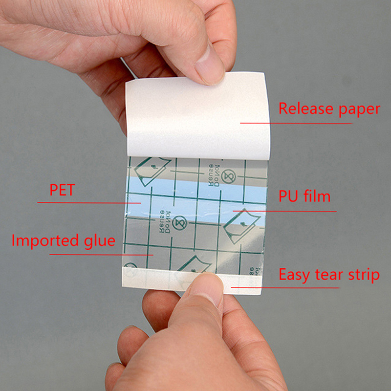 Filme impermeável do reparo da ferida do tatuagem, molho transparente, pele adesiva, fita respirável, atadura médica, etiqueta do emplastro, 5m