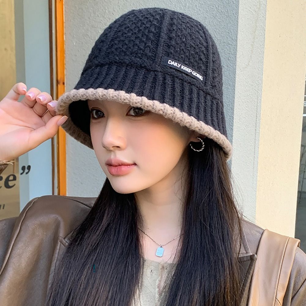 Melonik z szerokim rondem kapelusze fedora Retro kapelusz jesienno-zimowy moda wszechstronna czapka z dzianiny ciepły zagęszczony kapelusz rybaka kryty odkryty
