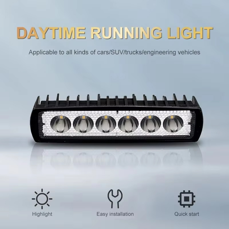 6 LED รถทํางาน High Bright Spotlight Universal Offroad รถยนต์รถบรรทุกขับรถหมอกไฟหน้า DRL ขับรถ 12V