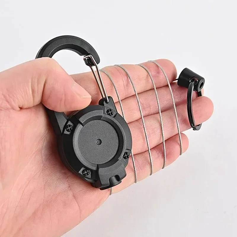 1/3Pcs Automatic Retractable Wire Rope Antitheft Easy-to-pull Buckle Rope Elastic Keychain Sporty Retractable Key Ring Anti Lost