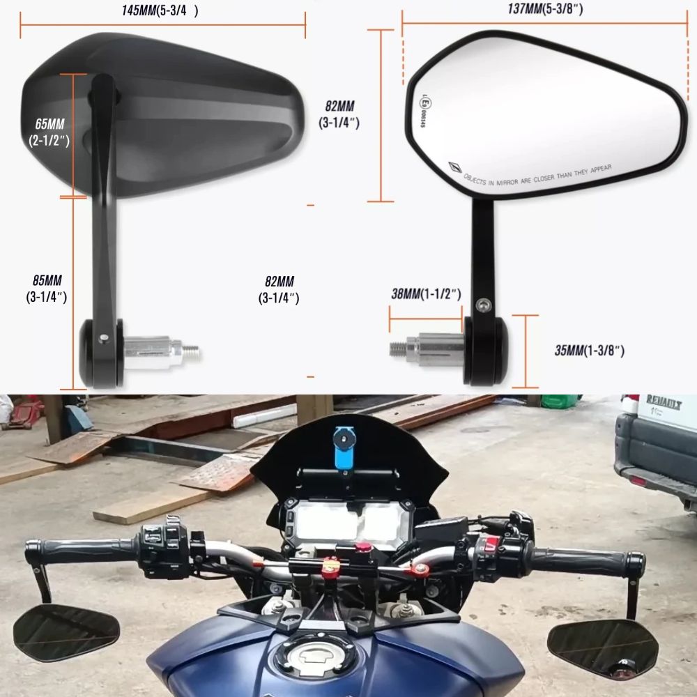 7/8 "22mm Motorrad Motorrad Roller Rückansicht Seiten Spiegel Lenker End Spiegel Für Yamaha KawasakiMotorrad Teile