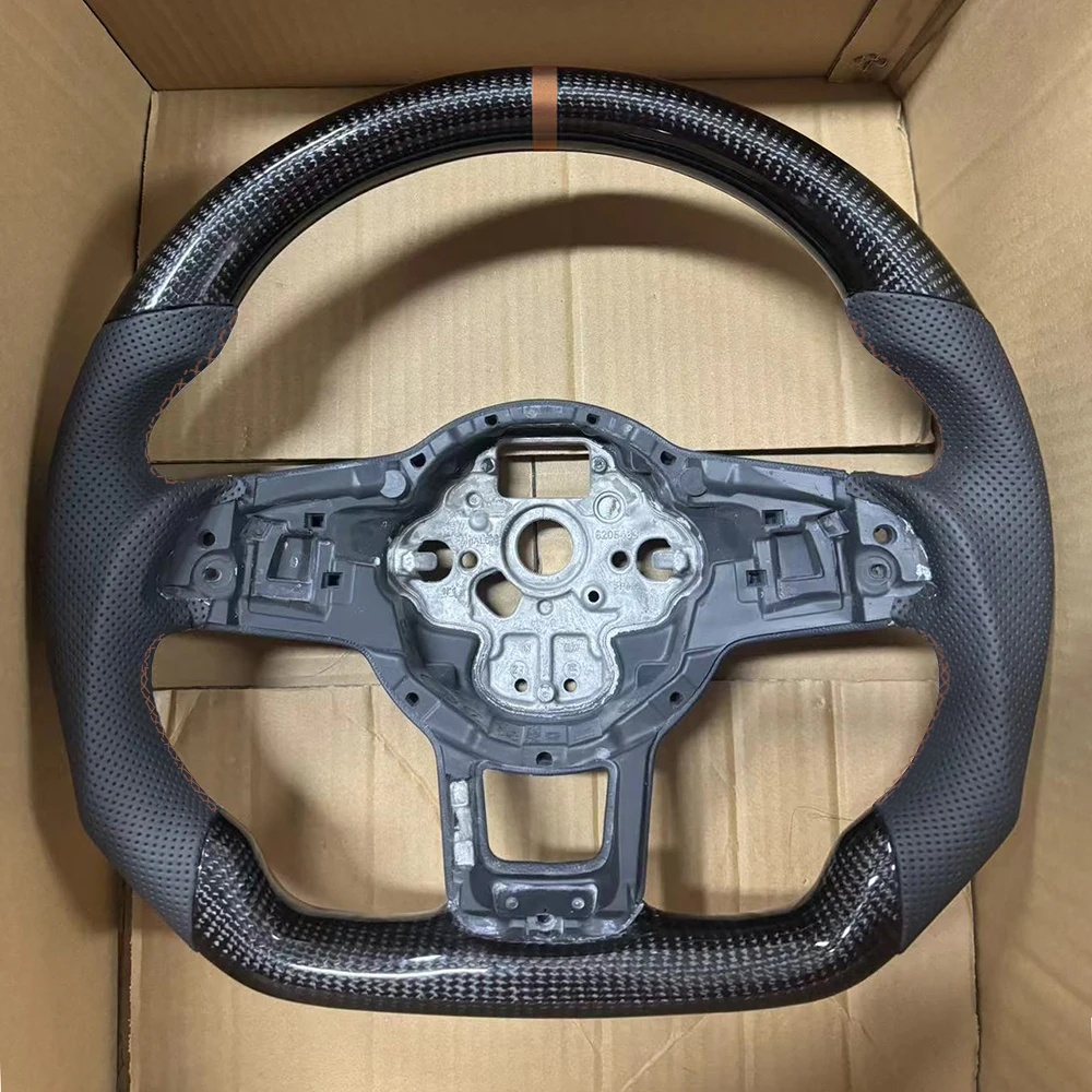 カーボンファイバーステアリングホイール革アルカンターラ VW ゴルフ MK7 7.5 GTI GTD GTE R 2013-2020 ポロ GTI ティグアン用パサート DSG