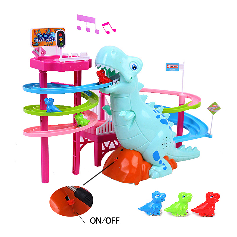 Parque de pistas de dinosaurios, juguetes educativos para subir escaleras, juego de rompecabezas, regalo de cumpleaños para niños